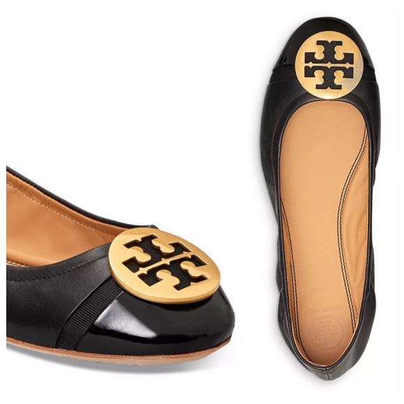 Tory Burch Shoes - Tory Burch Minnie Patent Cap Toe Ballet Flats